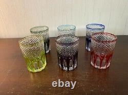 5 verres à thé overlay cristal de Saint Louis (prix à la pièce)