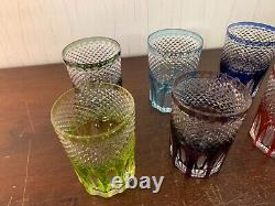 5 verres à thé overlay cristal de Saint Louis (prix à la pièce)