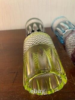 5 verres à thé overlay cristal de Saint Louis (prix à la pièce)