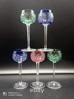 5 verres à vin du Rhin Roemer Cristal SAINT-LOUIS couleur modèle RIESLING, 18,5cm