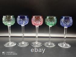 5 verres à vin du Rhin Roemer Cristal SAINT-LOUIS couleur modèle RIESLING, 18,5cm