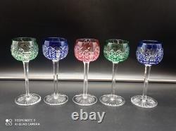 5 verres à vin du Rhin Roemer Cristal SAINT-LOUIS couleur modèle RIESLING, 18,5cm