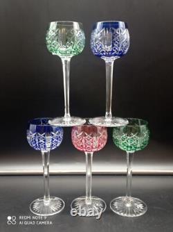 5 verres à vin du Rhin Roemer Cristal SAINT-LOUIS couleur modèle RIESLING, 18,5cm