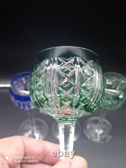 5 verres à vin du Rhin Roemer Cristal SAINT-LOUIS couleur modèle RIESLING, 18,5cm