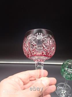 5 verres à vin du Rhin Roemer Cristal SAINT-LOUIS couleur modèle RIESLING, 18,5cm