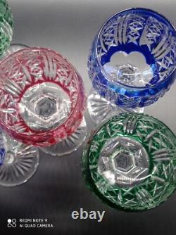 5 verres à vin du Rhin Roemer Cristal SAINT-LOUIS couleur modèle RIESLING, 18,5cm