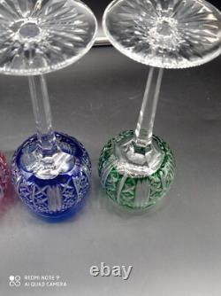 5 verres à vin du Rhin Roemer Cristal SAINT-LOUIS couleur modèle RIESLING, 18,5cm
