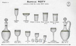 5 verres à vin en cristal de saint louis modèle roty gold signé H 13,2 cm
