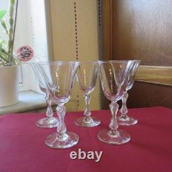 5 verres a vin ou a porto cristal saint louis modèle Lozère uni H 14 cm signé