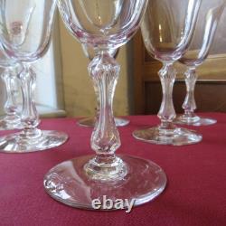 5 verres a vin ou a porto cristal saint louis modèle Lozère uni H 14 cm signé