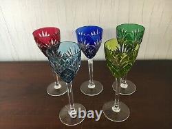 5 verres couleur modèle Chantilly en cristal de Saint Louis (prix à la pièce)