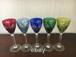 5 verres couleur modèle Chantilly en cristal de Saint Louis (prix à la pièce)