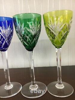 5 verres couleur modèle Chantilly en cristal de Saint Louis (prix à la pièce)