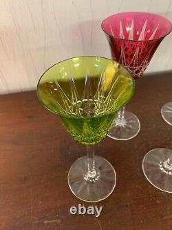 5 verres couleur modèle Tarn en cristal de Saint Louis (prix à la pièce)