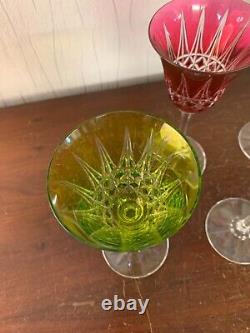 5 verres couleur modèle Tarn en cristal de Saint Louis (prix à la pièce)