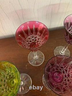 5 verres couleur modèle Tarn en cristal de Saint Louis (prix à la pièce)