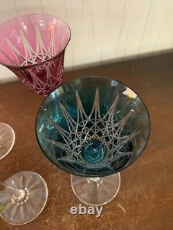 5 verres couleur modèle Tarn en cristal de Saint Louis (prix à la pièce)