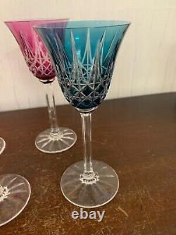 5 verres couleur modèle Tarn en cristal de Saint Louis (prix à la pièce)