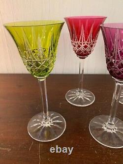 5 verres couleur modèle Tarn en cristal de Saint Louis (prix à la pièce)