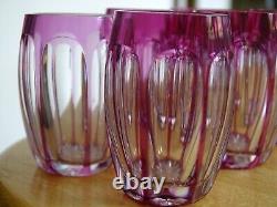 6 ANCIENS VERRES A LIQUEUR CRISTAL SAINT LOUIS DOUBLER COLORER AMETHYSTE ht 5 cm
