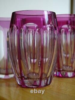 6 ANCIENS VERRES A LIQUEUR CRISTAL SAINT LOUIS DOUBLER COLORER AMETHYSTE ht 5 cm