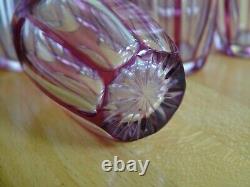 6 ANCIENS VERRES A LIQUEUR CRISTAL SAINT LOUIS DOUBLER COLORER AMETHYSTE ht 5 cm