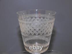 -6 ANCIENS VERRES CRISTAL XIXe gravés vagues BACCARAT SAINT LOUIS LA ROCHERE D