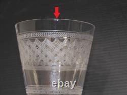 -6 ANCIENS VERRES CRISTAL XIXe gravés vagues BACCARAT SAINT LOUIS LA ROCHERE D