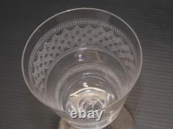 -6 ANCIENS VERRES CRISTAL XIXe gravés vagues BACCARAT SAINT LOUIS LA ROCHERE D