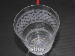 -6 ANCIENS VERRES CRISTAL XIXe gravés vagues BACCARAT SAINT LOUIS LA ROCHERE D