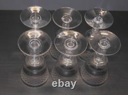 -6 ANCIENS VERRES CRISTAL XIXe gravés vagues BACCARAT SAINT LOUIS LA ROCHERE D