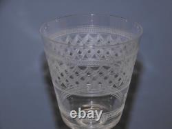 -6 ANCIENS VERRES CRISTAL XIXe gravés vagues BACCARAT SAINT LOUIS LA ROCHERE D