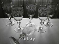 6 Anciens Verres A Eau En Cristal Baccarat St Louis Epoque 1920
