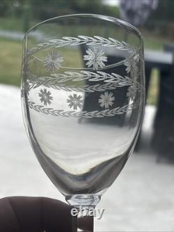 6 Beaux Verres À Eau En Cristal Gravé Degagé À L'acide 19th Baccarat St Louis