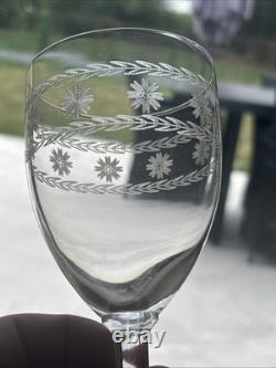 6 Beaux Verres À Eau En Cristal Gravé Degagé À L'acide 19th Baccarat St Louis