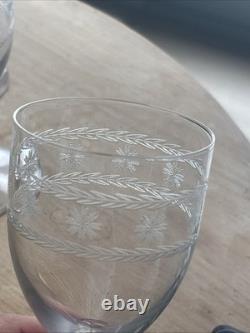 6 Beaux Verres À Eau En Cristal Gravé Degagé À L'acide 19th Baccarat St Louis