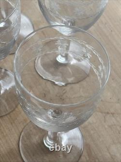 6 Beaux Verres À Eau En Cristal Gravé Degagé À L'acide 19th Baccarat St Louis