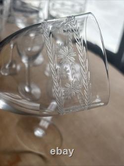 6 Beaux Verres À Eau En Cristal Gravé Degagé À L'acide 19th Baccarat St Louis