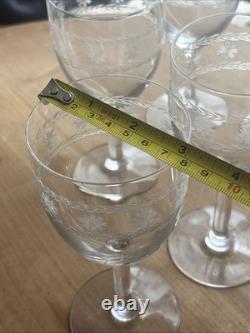 6 Beaux Verres À Eau En Cristal Gravé Degagé À L'acide 19th Baccarat St Louis