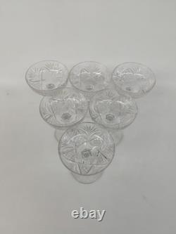 6 Coupes A Champagne En Cristal De Saint Louis, Modèle Moselle, Années 30