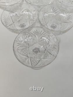 6 Coupes A Champagne En Cristal De Saint Louis, Modèle Moselle, Années 30