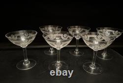 6 Coupes À Champagne en Cristal de Saint Louis modèle MANON H 12 Cm Anciennes