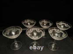 6 Coupes À Champagne en Cristal de Saint Louis modèle MANON H 12 Cm Anciennes