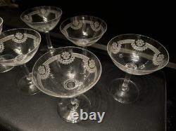6 Coupes À Champagne en Cristal de Saint Louis modèle MANON H 12 Cm Anciennes