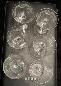 6 Coupes À Champagne en Cristal de Saint Louis modèle MANON H 12 Cm Anciennes