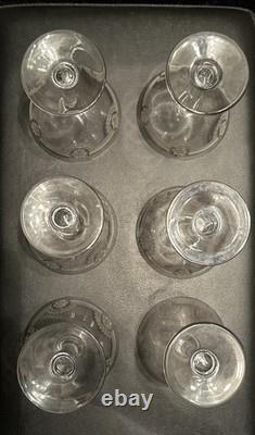 6 Coupes À Champagne en Cristal de Saint Louis modèle MANON H 12 Cm Anciennes