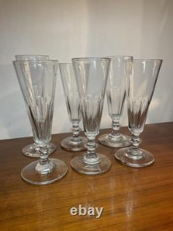 6 Coupes Ou Flûtes À Champagne Cristal Taillé, Modèle Caton, Baccarat St Louis