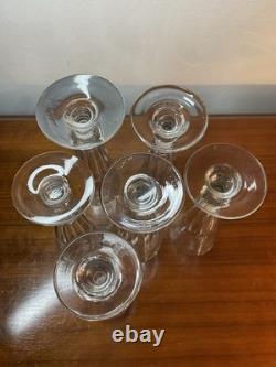 6 Coupes Ou Flûtes À Champagne Cristal Taillé, Modèle Caton, Baccarat St Louis