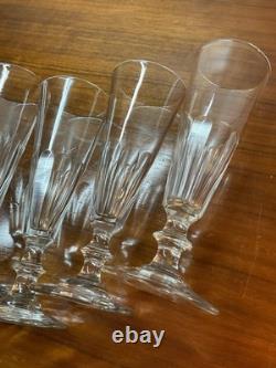 6 Coupes Ou Flûtes À Champagne Cristal Taillé, Modèle Caton, Baccarat St Louis
