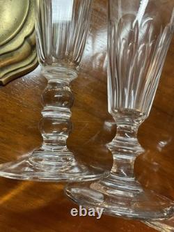 6 Coupes Ou Flûtes À Champagne Cristal Taillé, Modèle Caton, Baccarat St Louis
